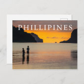 チルドレン魚釣りアットサンセット ポストカード (正面/裏面)