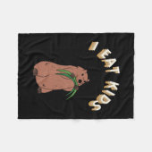 チルドレンiキッ食べズステッカー フリースブランケット (正面(横))