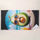 チルフルーツ – アボカド ビーチタオル (正面)