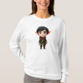 チルボーイクリスマス小妖精や小人ウィメンズティー Tシャツ (正面)