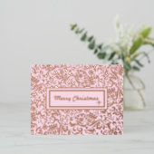 チルメリーストマスパステルピンク。カスタマイズ. 箔シーズンポストカード (立ち正面)