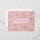 チルメリーストマスパステルピンク。カスタマイズ. 箔シーズンポストカード (正面/裏面)