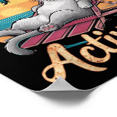 チルモード付猫Glesオンビーチ ポスター (角)