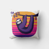 チルライクアスロース – レトロサンセットスロース クッション (正面)