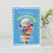 チル&パーティーアイスクリーム誕生日 招待状 (スタンド正面)