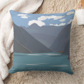 チレ山脈湖の風景 クッション (ブランケット)