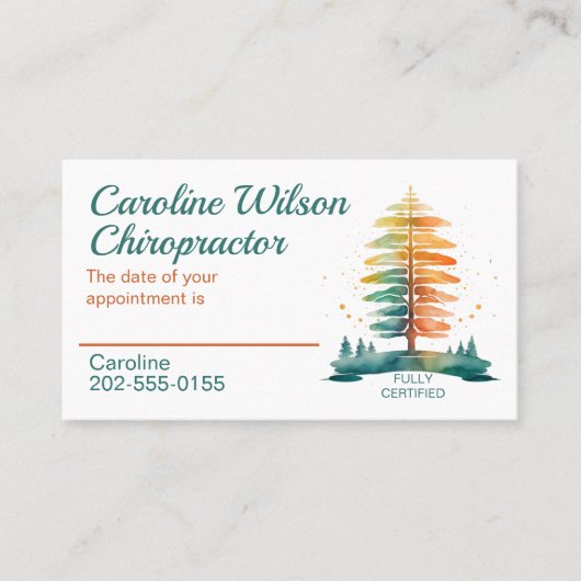 チロパクター骨質生理療法士アポイントメント 名刺 (正面)