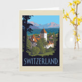 チロン城 | スイス カード (黄色い花)