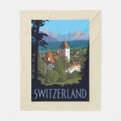 チロン城 | スイス フリースブランケット (正面)