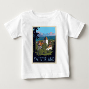 チロン城 スイス ベビーTシャツ