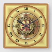 チローモノグラム~キリスト教記号P&X~ スクエア壁時計 (正面)