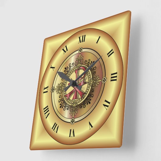 チローモノグラム~キリスト教記号P&X~ スクエア壁時計 (傾斜)