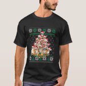 チワおもしろいフアクリスマスツリーサンタ醜いセーター Tシャツ (正面)