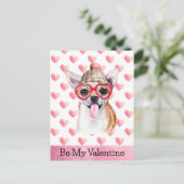 チワおもしろいフアビーマイバレンタインドッグバレンタイン シーズンポストカード (スタンド正面)