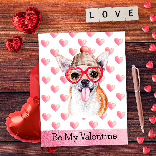 チワおもしろいフアビーマイバレンタインドッグバレンタイン シーズンポストカード