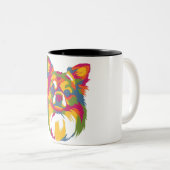 チワおもしろいフアマグギフトアイディアのための家族 ツートーンマグカップ (正面右)