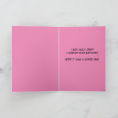 チワおもしろいホアアンドポープ引用文ベレーテッド誕生日 カード (内部)