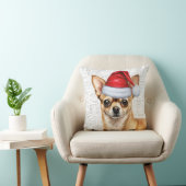 チワおもしろいホアドッグウォーターカラークリスマス クッション (椅子)