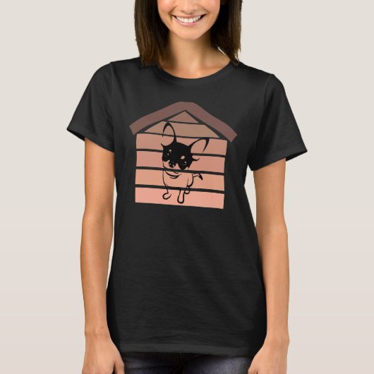 チワおもしろいホアドッグ Tシャツ (正面)