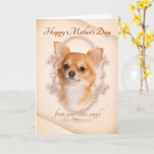 チワおもしろいホアマザーズデイカード カード (黄色い花)