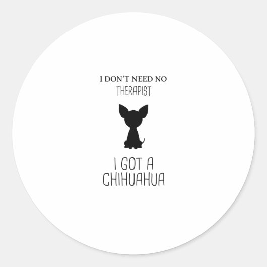 チワおもしろいワことわざ |犬のペットのプレゼント ラウンドシール (正面)