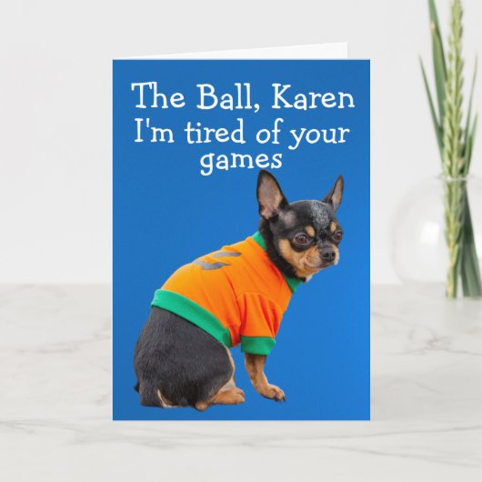 チワおもしろいワ犬の誕生日カード カード (正面)