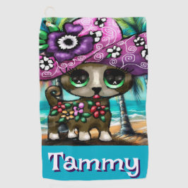 チワお洒落ホアドグヤシの木パーソナライズされた ゴルフタオル