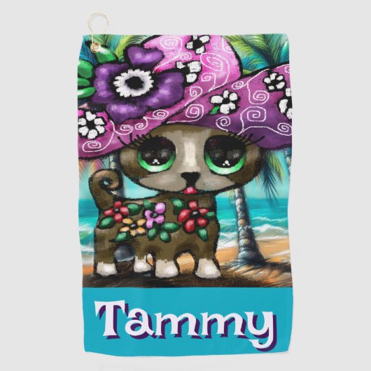 チワお洒落ホアドグヤシの木パーソナライズされた ゴルフタオル (正面)