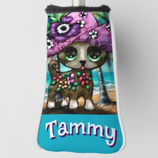 チワお洒落ホアドグヤシの木パーソナライズされた ゴルフヘッドカバー (回転90)