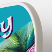 チワお洒落ホアドグヤシの木パーソナライズされた ピックルボールラケット (左詳細)