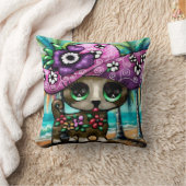 チワお洒落ホアドッグオンバケーションパームツリーズ クッション (ブランケット)