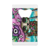 チワお洒落ホアドッグオンバケーションパームツリーズ クレジットカード栓抜き (裏面)