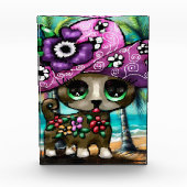 チワお洒落ホアドッグオンバケーションパームツリーズ フォトブロック (正面)