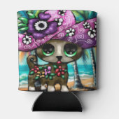 チワお洒落ホアドッグオンバケーションパームツリーズ 缶クーラー (裏面)