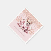 チワエレガントワとグリッター誕生日パーティー スタンダードカクテルナプキン (角)