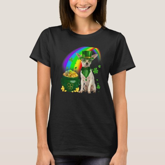 チワカッコいいホアドッグleprechaunsシャムロッククローバーパット tシャツ (正面)