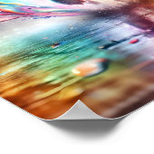 チワカラフルアホアレインボー(ばちゃばちゃ)跳ねるアートカスタム ポスター (角)