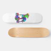 チワカラフルハンバ飛んでいるーグ スケートボード (横)