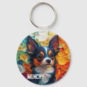 チワカラフルホアドッグポートレート キーホルダー (裏面)