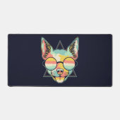 チワカラフルホアメガネ抽象芸術 デスクマット (正面)