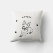 チワスタイリッシュワパーソナライズされた：ラインアートデコール クッション (裏面)