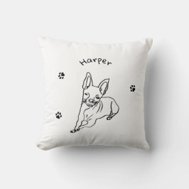 チワスタイリッシュワパーソナライズされた：ラインアートデコール クッション