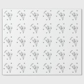 チワスタイリッシュワパーソナライズされた：ラインアートデコール ラッピングペーパー (フラット)