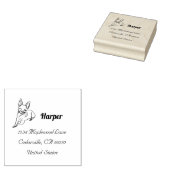 チワスタイリッシュワパーソナライズされた:ラインアートデコール ラバースタンプ (押印)