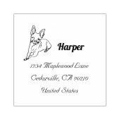 チワスタイリッシュワパーソナライズされた:ラインアートデコール ラバースタンプ (インプリント)