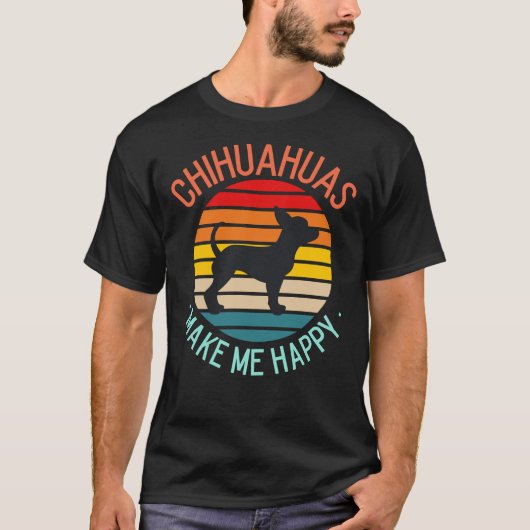 チワハスが私を幸せにする Tシャツ (正面)