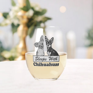 チワハスと眠る ステムなしワイングラス