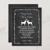 チワハスシルエット結婚ズ 招待状 (正面/裏面)