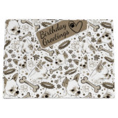 チワハ図解入りの、写真付きのシームレスパターン ラージペーパーバッグ (正面)