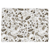 チワハ図解入りの、写真付きのシームレスパターン ラージペーパーバッグ (裏面)